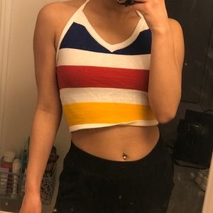 Multi-color Crop Halter Top!